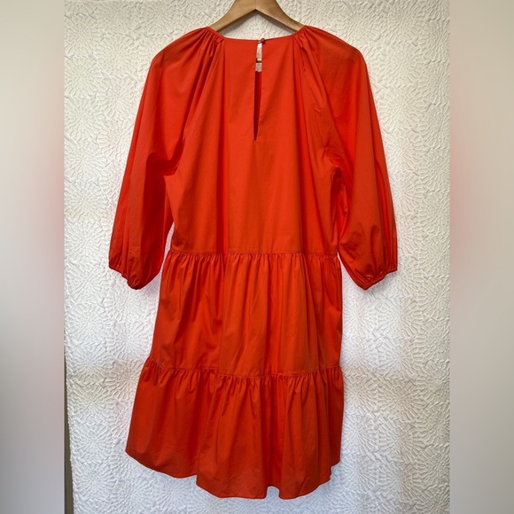 Cinq A Sept Lynn Dress Size 14 Coral Mini Layered Bow Easter Spring Ruffle NWT - Picture 14 of 16